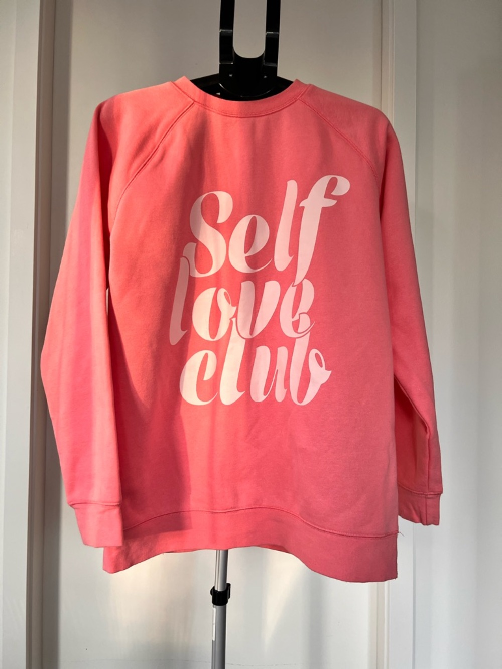 Brunette The Label Coral Pink Heart Graphic Sweatshirt